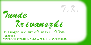 tunde krivanszki business card